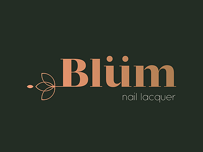 Blum Logotype bloom brand brand identity customtype elegant icon illustration lacquer logo logomark logotype mark nail symbol type typography vector wordmark