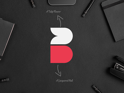 "B" Lettermark b brand brand identity customtype flower icon illustration lettermark logo logomark mark monogram nail symbol tulip typography vector