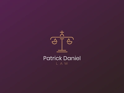 Patrick Daniel Logomark brand brand identity cross icon illustration justice law lineart logo logomark luxury mark monogram scale symbol typography vector