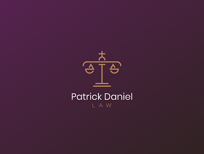 Patrick Daniel Logomark brand brand identity cross icon illustration justice law lineart logo logomark luxury mark monogram scale symbol typography vector