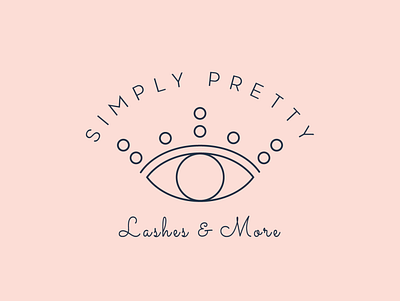 Simply Pretty badge beauty salon clean cosmetics elegant eye eyelashes feminine lineart logo minimal thin