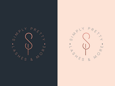 Simply Pretty 3 badge beauty classy elegant eyelashes feminine lashes lineart logo minimal monogram sp symbol typography