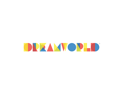 Dreamworld amusement park bauhaus colorful custom type dreamworld fun geometric geometry logotype shapes typography