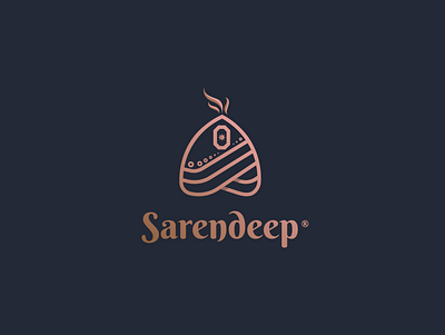Sarendeep 2 arabic character classy hat icon lineart logo luxury maharahaj modern oudwood perfume symbol wood