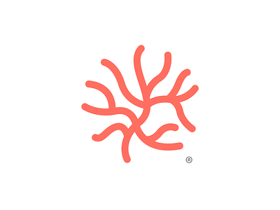 Coral Icon brand coral icon lineart living coral logo mark minimalism organic simple symbol