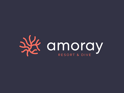 Amoray Logomark black coral coral dive diving florida hotel hotel logo icon logo minimal resort symbol