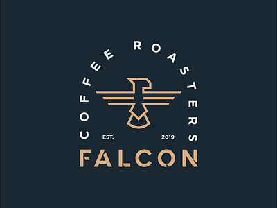 Falcon Coffee Badge badge badge design coffee coffee roastery falcon lineart logo logo design minimalism roastery