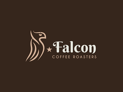 Falcon Coffee Roasters branding coffee coffee logo coffee roasters elegant falcon falcon logo icon identity lineart logo mark memorable minimal premium symbol