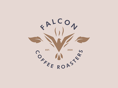 Falcon Coffee Roasters 3 badge coffee coffee logo falcon falcon logo icon leafs mark roastery symbol