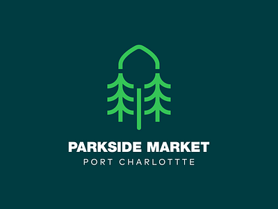 Parkside Market 2 bohemian brand brand identity food handmade icon jewelry logo logomark mark market organic park skin spoon symbol trees