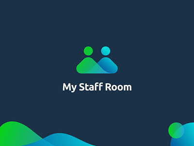 My Staff Room brand freelancers gradients icon logo meet up minimal modern office outings overlapping room symbol