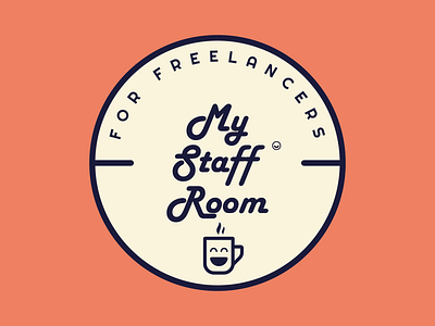 My Staff Room | Badge Logo approachable badge badge designs brand identity break freelance friendly fun independent worker logo meet up minimal office outings typography vector warm