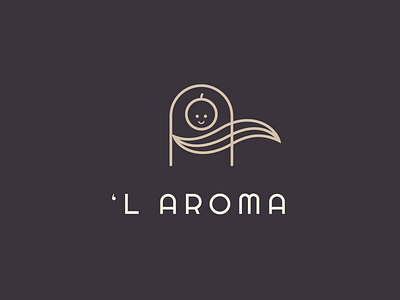 'L Aroma | Logomark brand brand identity brownie cake candy cherry cookies cream icon lineart logo mark minimal sweet sweet shop symbol typography