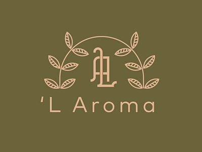 'L Aroma | Monogram Logo brand brand identity cake cookies icon illustration la lineart logo mark minimal monogram pastel shop simple sweet symbol typography vector