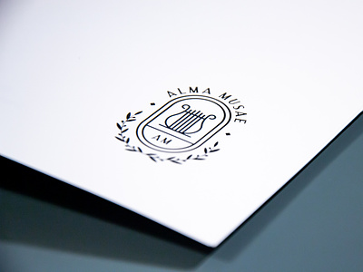 Alma Musae logo - Art books collections art art logo artist artist logo blue orange branding catalogue logo simone checchia