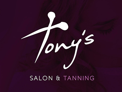 Tony's - Salon & Tanning beauty design hair haircut italian logo logotype purple salon scissor style tanning