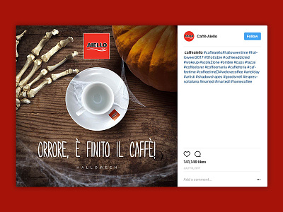 Caffè Aiello - Halloween 2016 advertising coffee compositing copywriter halloween horror photoshop red social social media