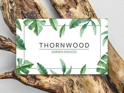 Thornwood Garden Services branding earthy gardening green leaves logo