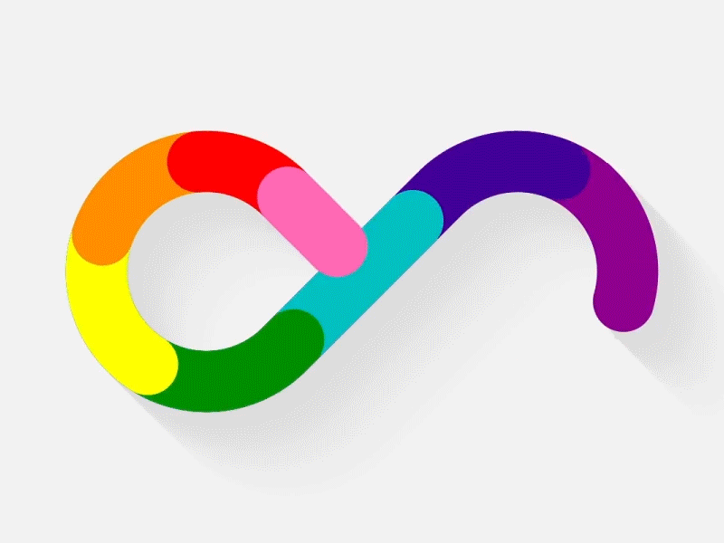 Rainbows forever! 2d aforox animation color colorful infinity loop motion pride rainbow