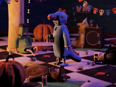 Halloween Party! aforox animation c4d costumes design halloween loop octane party render