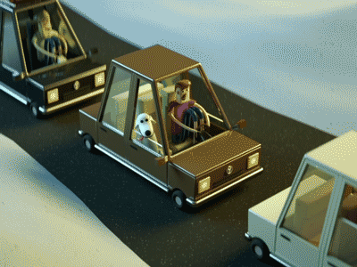 Ok Commuter aforox animation c4d character hellothisisdog loop motion motiongraphics octane render