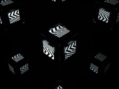 Dazzle Cube! 3d aforox black c4d camouflage dazzle design mirror octane render transform white