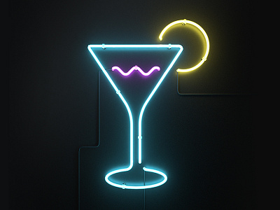 Near me icon 3d aforox c4d design drink icon martini neon octane render yolo yoloapp