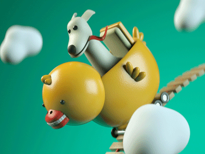 Dog in duck 🐶➡🐥 3d aforox aforox tv animation c4d loop motion octane