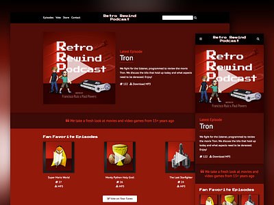 Retro Rewind Podcast Responsive Website