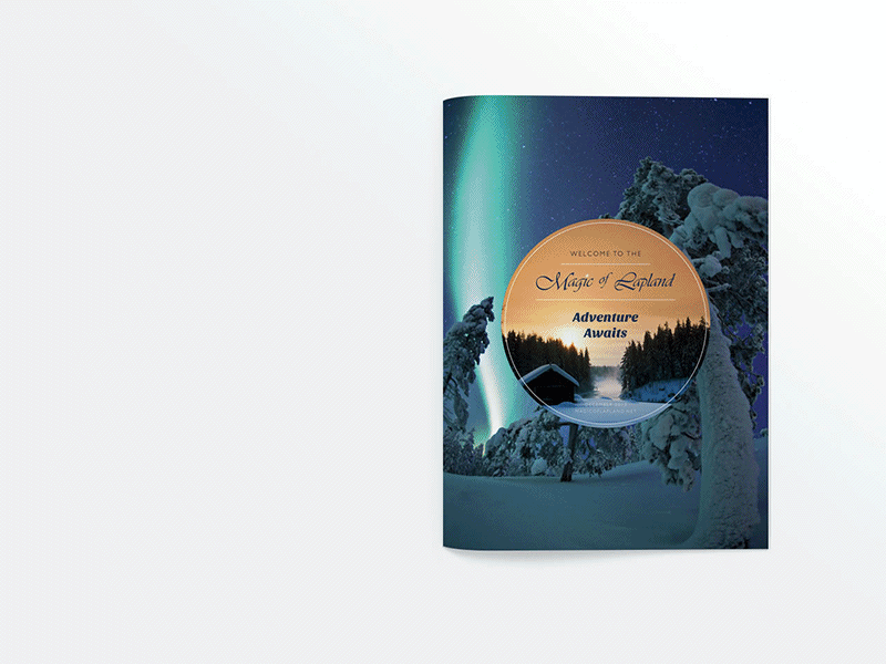 Magic of Lapland Brochure adventure brochure deer grid indesign lapland luxury print snow sunset upmarket winter