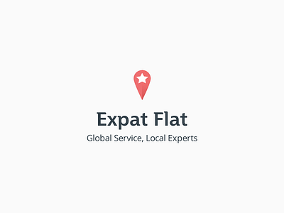 Expat Flat Logo brand flat icon identity location logo moscow pin star