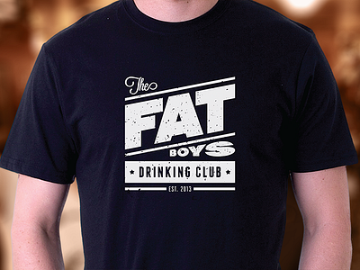 The Fat Boys Drinking Club Logo boys club design drink fat logo print retro tshirt