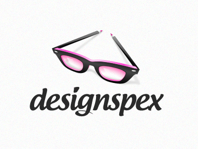 Designspex Logo black design glasses icon logo pencil pink specticals