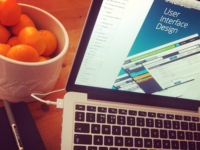 UI Behance Design Process behance design mac mbp oranges process sketch ui ux workspace