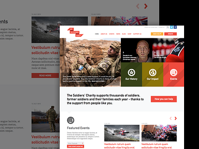 The Soldiers' Charity Homepage asksanik charity design homepage landing page layout soldiers ui user interface ux web