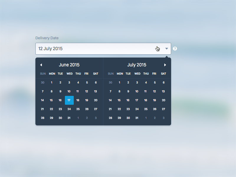 Calendar UI by Sasha Lantukh on Dribbble