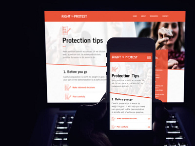 Article 19 Right to Protest Microsite ai graphic design gui ipad iphone mobile ui ux