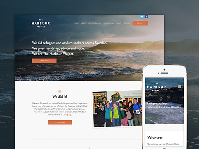 The Harbour Project behance blue and yellow design design harbour homepage mobile project responsive visuals web website