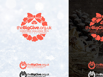 The Big Give Christmas Challenge Logo blue and yellow design charity christmas donate handsup logo snow the big give