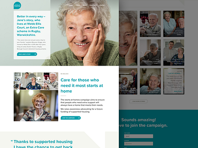 Starts at Home blue and yellow design campaign clean design desktop hands up mobile national housing federation starts at home ui ux website