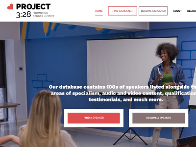 Homepage with Randomised Background Photo 2 blue and yellow design charity design homepage justice profile ui ux web website women