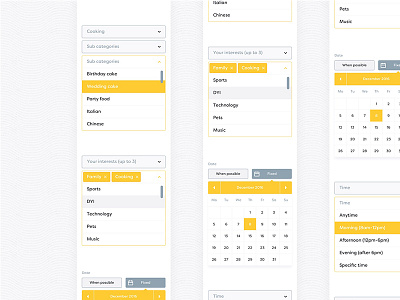 Worbby Mobile App Forms UI app blue and yellow design forms mobile peer to peer ui ux web website worbby