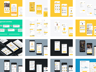 Worbby Web App UI Design Summary app blue and yellow design mobile peer to peer ui ux web website worbby
