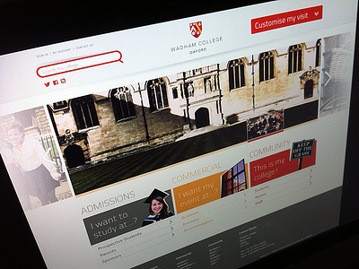 Wadham College Website Visual