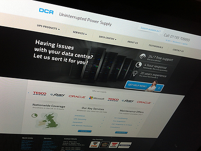 DCR Website Visual centre data homepage power supply visual website