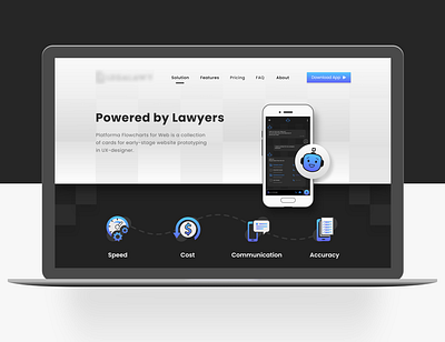 Legal App Landing Page andriod chat app chatbot design illustration law lawyer legal matters mobile product design ui