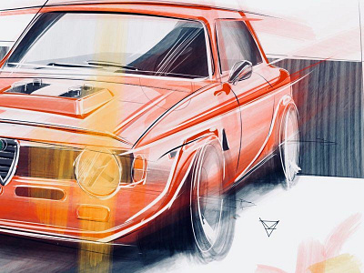 Alfa car cardesign design digital painting sketch