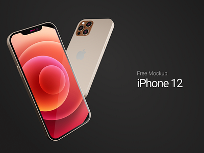 iPhone 12 Mockup Free Download 3d 3d modeling branding design free illustration iphone iphone 12 iphone12 mockup realism ui uiux webdesign