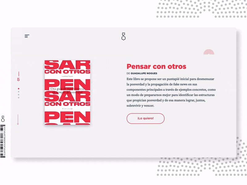 Pensar con Otros - Landing Experiment animation book design editorial design experimental landing page motion ui