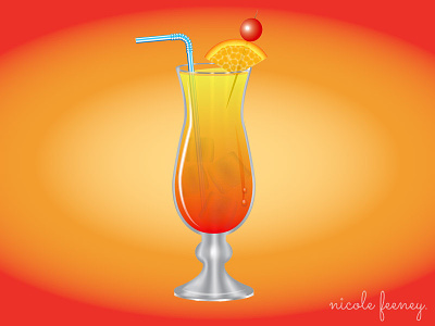 Sex On The Beach cocktail drink fruity gradient illustration illustrator orange sex on the beach summer sunset vector woo woo